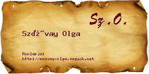 Szávay Olga névjegykártya