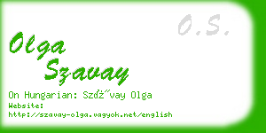 olga szavay business card